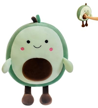JORCEDI Avocado Kuscheltier, Avocado Kissen, Weiches Umarmungskissen, Stofftiere für Kinder, Frucht Weiches Plüsch Spielzeug, Geschenk für Jungen und Mädchen (Lächelnde,35cm)