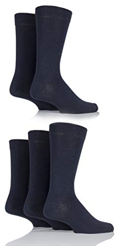 Farah Mens 5 Pair Classic Everyday Plain Jacquard Cotton Socks