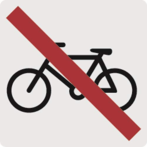 LEMAX® Türschild, Fahrradverbot, 60 x 60 mm Alu glatt 60x60mm