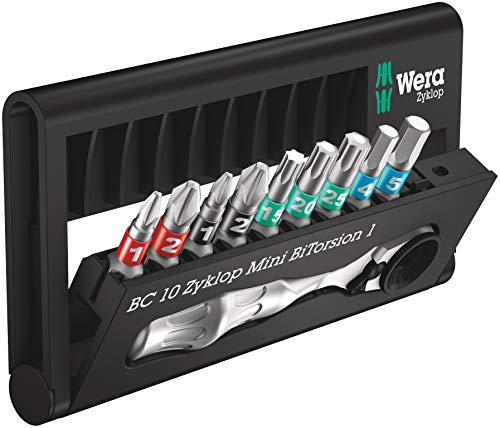 Wera 05057418001 Bit-Check 10 Zyklop Mini BiTorsion 1, 1 Set, 7.6 x 2.5 x 12.7 cm