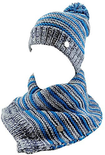 SSC NAPOLI Wintermütze für Herren mit Bommel + passendem Schal, offizielles Produkt für Herren und Damen, Qualität Deluxe