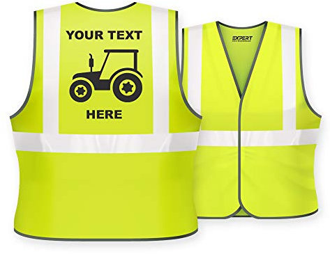 Expert Workwear Personalised Hi Vis Kids Vest Trainee Tractor Driver Childrens Safety Jacket Printed