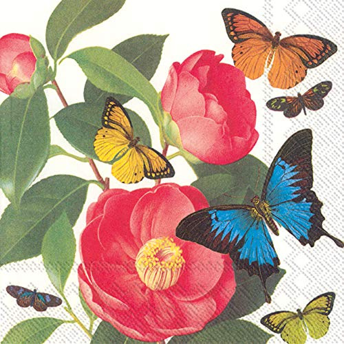 Boston International L812300 IHR Lunch Paper Napkins, Glamorous Camellia