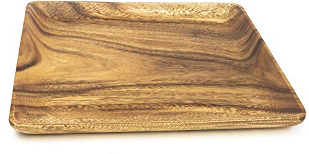 Yandoc Holzteller Servierplatte Eckig Aus Holz Fair Trade (30cm)