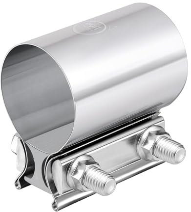 EVIL ENERGY 2.75 Inch Exhaust Clamp,2 3/4 Butt Joint Band Clamp Sleeve Coupler Stainless Steel for Pipes,Mufflers,Catalytic Converters 2PCs