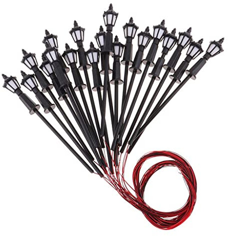 #N/A 20 unidades Mini Model Railway Tren Farolillos LED Farolillos de calle N Escala 1:150 – Blanco cálido 1:75