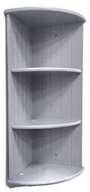 Saxony® Corner Shelf Wooden 3 Tier Wall Bathroom Corner Shelves Grey Storage Cabinet Shelving Display Unit Kitchen Cupboard Bathroom Organizer Decorative Furniture Shelves