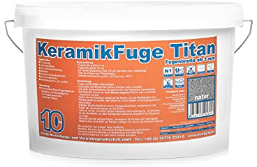 1K Fugenmörtel KeramikFuge Titan UV-beständig - 10 kg (steingrau) - auch für PKW-Belastung