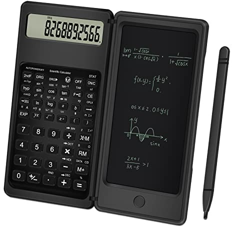 Taschenrechner mit Notizblock, TRELC 10 Ziffern LCD-Display Wissenschaftlicher Taschenrechner, Multifunktionaler tragbarer Desktop-Taschenrechner für High School, Büro Meeting und Zuhause