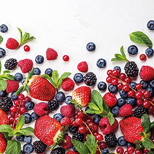 20 Servietten Waldbeeren | Erdbeeren | Himbeeren | Beeren | Fr?chte | Essen | Küche| Fr?hStück | Tischdeko | Fest | Feier | basteln | Decoupage | Serviettentechnik 33x33cm