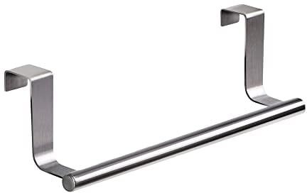 NUWIQ Toallero Cocina Puerta, 23 cm Toallero Puerta de Acero Inoxidable, Diámetro de Suspensión 2 cm Toalleros de Cocina, Colgador Trapos Cocina para Baño y Dormitorio, Anchura 2 cm, Plata