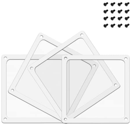 BRIEFCEC Dust Filter 120mm with Screws for Computer Cooler, PSU, Routers - Nylon 80 Mesh, Magnetic Frame, PC Fan Dust Mesh - 4Pack, White