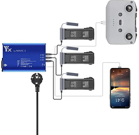 5 in 1 Akku-Ladegerät Intelligent Charger Hub für DJI Mavic 3 Drone Akku oder Fernsteuerung