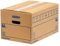 8 BANKERS BOX Large Strong Moving Boxes, 39L C-Flute SmoothMove Cardboard Storage Packing Boxes, Heavy Duty Cardboard Boxes for Moving House with Handles, 47cm x 32cm x 26cm (Pack of 8), Brown