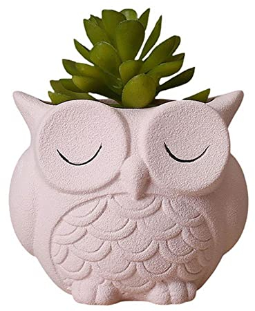 MANQILE Creative Ceramic Vase Creative Owl Shape Flower Pots Living Room Decoration Shooting Props Ornament Garden Home Decoration