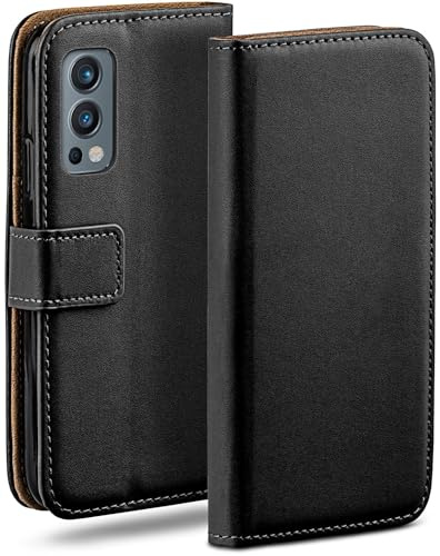 moex Book Case für OnePlus Nord 2 5G Handyhülle mit Kartenfach, Hülle klappbar 360 Grad Schutzhülle, Klapphülle Flip Case Cover, PU Leder Handytasche Lederhülle, Schwarz