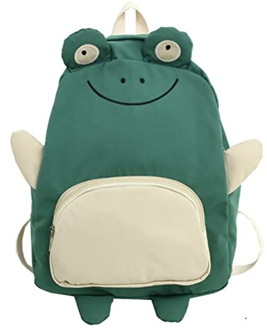 KOWVOWZ Kawaii Frosch Großer Neuheit Rucksack Mädchen Junge Teenager Niedlich Lustig Panda Tier High School Rucksack Laptop Büchertasche, frosch, Large, Classic
