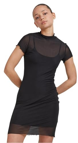 Urban Classics Damen Double Layer voor Dames Casual Dress, Schwarz, XXL EU