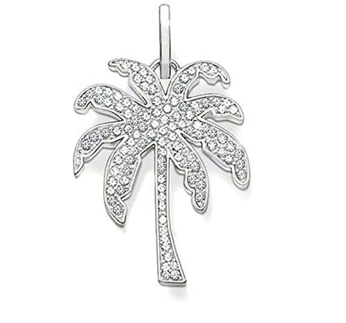 FNSK Pendentif Palmier Pavé, Bijoux en Argent Sterling 925 Pendentif Collier Accessoires Cadeau for Femmes Hommes Filles
