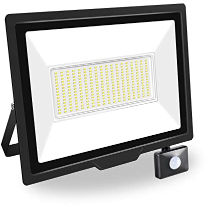 PICAA Projecteur LED Exterieur,1PCS 200W Projecteur Exterieur avec détecteur de mouvement, Spot LED Extérieur Puissant, Lumières d'inondation.pour jardin, Garage,Patio,Grange,Cour (Blanc Froid)