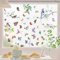 8 Bögen Fensteraufkleber Frühling,Frühling Vögel Fensterbilder,fensterbilder frühling selbstklebend,Fensterfolie Fensterdeko,Aufkleber DIY Wandaufkleber,Selbstklebend Blumen Schmetterlinge