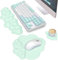 Cloud Ergonomique Clavier Repose-Poignet,Tapis de Souris et Dessous de Verre,Base en Caoutchouc Antidérapant et Mousse à Mémoire,Saisie Facile et Soulagement de la Douleur,pour Les Jeux,Bureau-Vert