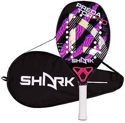 Shark Predator 20 mm | Strand-Tennisschläger aus Kohlefaser | Professioneller 3K-Schläger aus Carbon für fortgeschrittene Spieler | André Baran Signature Serie