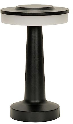 MiniSun – Contemporary Petite Wireless Portable Touch Table Lamp with an Integrated Rechargeable LED Mood Light (Matt Black, Single)