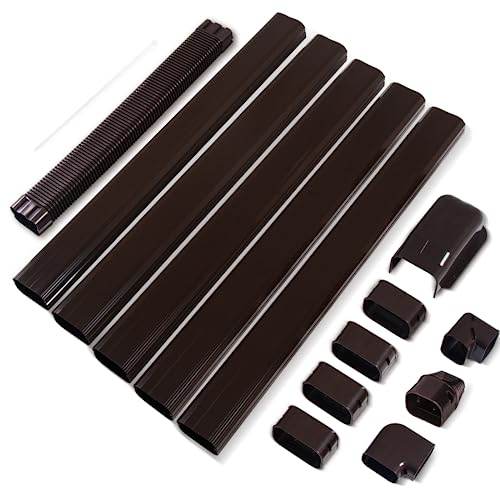 LyPrem Kit di copertura per mini split line, 3 m, in PVC, per condizionatore d'aria centrale e pompa di calore (marrone)