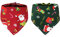 Halstuch Hund Weihnachten - 2 Stück Einstellbare Hundehalstuch Weihnachten Haustier Kostüm,Dreieck Bandana mit Weihnachtsmann und Schneeflocke, Hunde Halstuch für Kleine Mittlere Große Hunde Geschenk