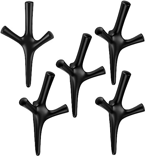 SOTECH 5 Stück Dreifachhaken TRICO schwarz matt 157 x 106 x 60 mm mit verdeckter Montage Garderobenhaken aus der BlackLine Kollektion