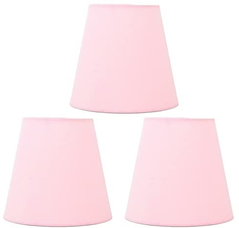 YLSZHY 3pcs Petits Abat-Jour en Tissu Abat-Jour en Tissu, Abat-Jour de Tambour Moderne Fabriqué à la Main pour Lustres Applique Murale de Table, 3,5X 5,5X 5,1 Pouces(Rose Clair)