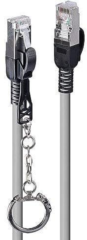 LINDY 5m Cat.6A S/FTP Locking Ethernet Cable, Grey