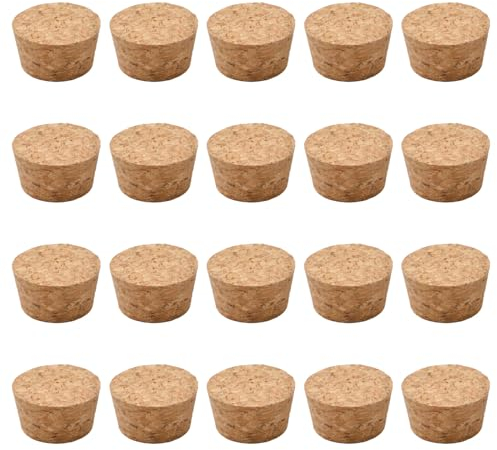 INCREWAY 20pcs bouchon conique, bouchon conique en bois pour bouteille de vin, bouchon naturel pour bouteille de vin en verre