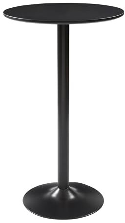 Panana Black Round Bar Table, Counter Bistro Pub Tables 60CM Top 104CM Height for Cocktail Bar Pub,Circular Cocktail Table for Home Office, Dining Room and Kitchen