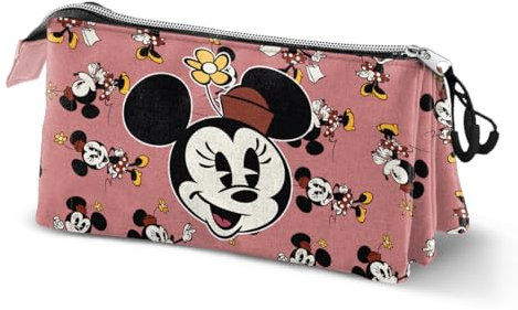 Minnie Mouse Aqua-Estuche Portatodo Triple, Rosa, 23 x 11 cm