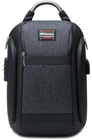 FANDARE Zaino Ufficio Uomo Zaino PC Portatili Zaino Monospalla Zaino Professionale con porta di ricarica USB Blocco password TSA Zaino del college scuola Affari Zaino Lavoro Viaggio Zaini Nero
