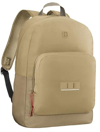 WENGER Zaino Porta PC Crango, Notebook 16”, Organizer, 27 l, Uomo Donna, Ufficio Viaggi di Lavoro Università, Crema, Sostenibile, 653180