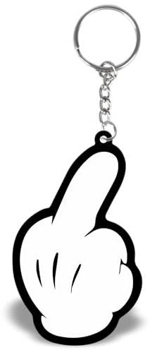 Schlüsselanhänger mit Mittelfinger Motiv, für Auto, Motorrad, Schlüssel Anhänger als Geschenk für Männer und Frauen