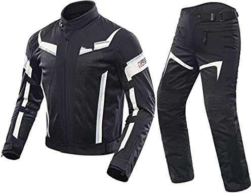 Herren Und Motorradhosen Atmungsaktive Rennjacke Atmungsaktive Moto Reitjacken Motorradbekleidung 1 set black L