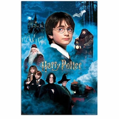 Close Up Harry Potter und der Stein der Weisen Poster | Philosophers Stone Movieposter Teil 1 | englische Version | Charaktere Creditless | 61x91,5 cm