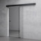 Mai & Mai Porta Scorrevole in Vetro 77.5x205cm, Porta Scorrevole con Sistema Softclose in Vetro Trasparente 8mm con Binario e Maniglia Rotonda per Bagno Cucina Studio Ufficio, Nero, Amalfi-plus 19