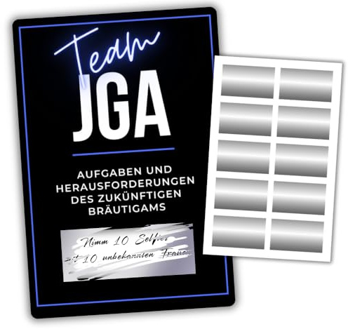 Roxisha JGA Rubbelkarten für den Bräutigam, 10 Stück | Personalisierbares JGA-Spiel mit Rubbelaufklebern für lustige Aufgaben und Erinnerungsfotos im Team Bräutigam