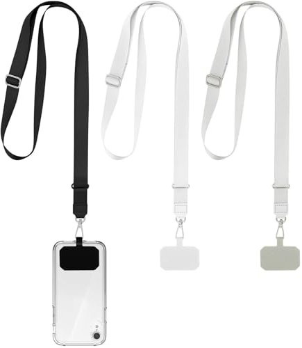 Halinuia Cordon Téléphone Portable avec 3 Patchs Universels et 3 Tour de Cou Telephone Réglables Élargir Cordon Laniere Telephone Portable Compatibles avec Les Smartphonese