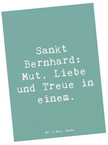 Mr. & Mrs. Panda Postkarte Spruch Sankt Bernhard - Geschenk, Hundeliebhaber, Hunderasse, bildkarte, Hunderassen Beschreibung, Charakter, Ansichtskarten, Fotokarte, Weisheit, Postkarten, Familienhund