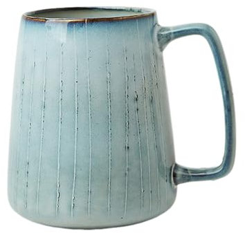 24 OZ /700 ml Large Ceramic Coffee Cup, Large Capacity Mugs with Handle,Large Mugs for Hot Drinks,Dishwasher and Microwave Safe(Light Blue)