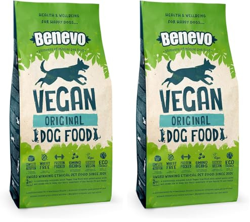 Benevo Complete Dry Dog Food Vegan (2kg) Hypoallergenic, Wheat Free & Non GM, For Large & Small Breeds, With Essential Fatty Acids, Taurine, And L-carnitine, Approved By PETA & Vegan Society UK