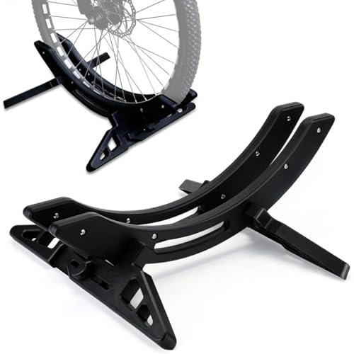 WILDKEN Support Velo Sol pour VTT Vélo de Route Gravel 25-80mm Pneu, Réglable Étanche Range Velo au Sol Pneu Arrière, Général Antirouille Ratelier Vélo, Matériel ABS Bike Stand pour Garage Appartement