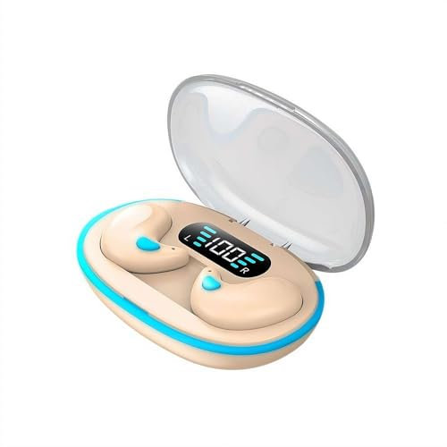 YUYQAQ Auricolari wireless per dormire, con blocco del rumore, comode e invisibili, mini cuffie per dormire sul fianco, streaming di contenuti tramite Bluetooth 5.3, con display digitale a LED e