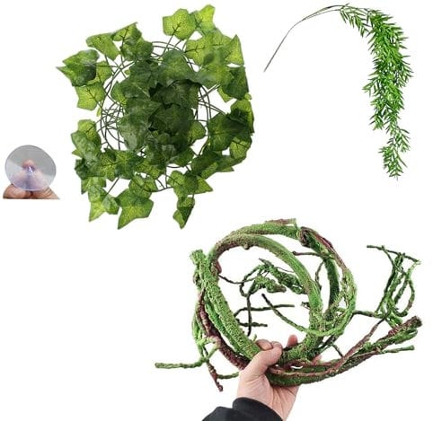 Limtula Reptilien Pflanzen Weinrebe Zum Klettern des Lebensraums Dekore Dekore Mit Blättern Für Eidechsen Spinnen Schlangenversteck